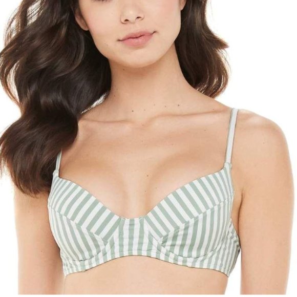 Onia x WeWoreWhat 2pc Bikini Jadeite Striped Lydia Top & Emily Bottom L NWT - Picture 6 of 9